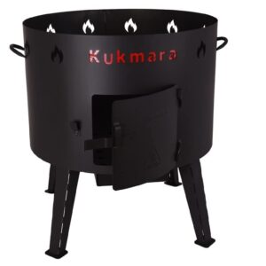 Wood Fire Oven Uchag for Kazan (furnace) Oven Stove for Making Pilaf 12.7-qt. (12 L) Cast-Iron Frying Pan with Glass Lid Cast Iron Asian Cauldron Camping Wok Cooking Pot Kitchen Pot