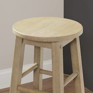 Linon Zeke Grey Wash 29" Barstool with Round Seat