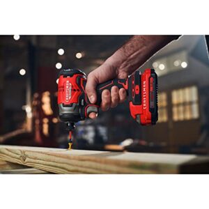 CRAFTSMAN V20 Cordless Impact Driver, 1/4 inch, Battery and Charger Included (CMCF813C2)