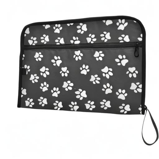 susiyo Dog Paw Print Expanding File Folder, 13 Pocket A4 Letter Size Accordion Filing Folder