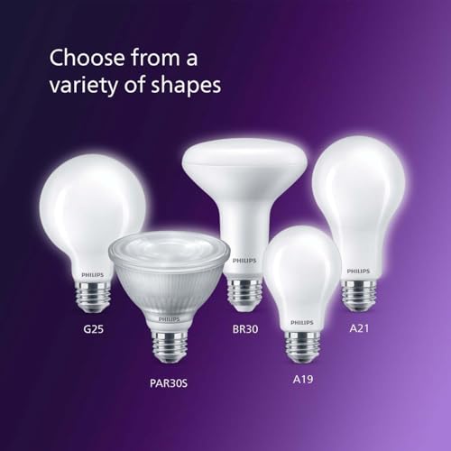 Philips LED A19 Ultra Definition Frosted Dusk to Dawn Light Bulbs - Flicker-Free 40w Light Bulbs with EyeComfort Technology - Soft White Lightbulb - 450 Lumen - E26 Base - 8 Pack