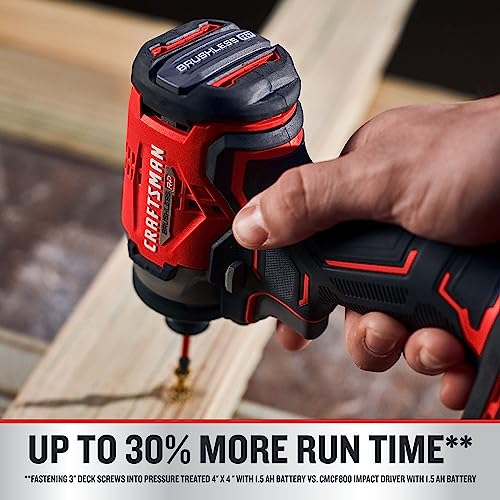 CRAFTSMAN V20 Cordless Impact Driver, 1/4 inch, Battery and Charger Included (CMCF813C2)