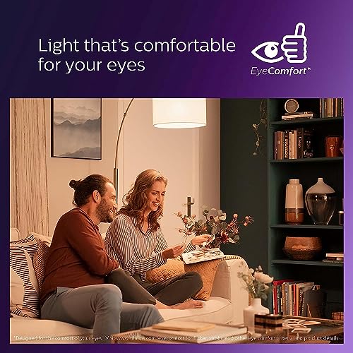 Philips LED A19 Ultra Definition Frosted Dusk to Dawn Light Bulbs - Flicker-Free 40w Light Bulbs with EyeComfort Technology - Soft White Lightbulb - 450 Lumen - E26 Base - 8 Pack