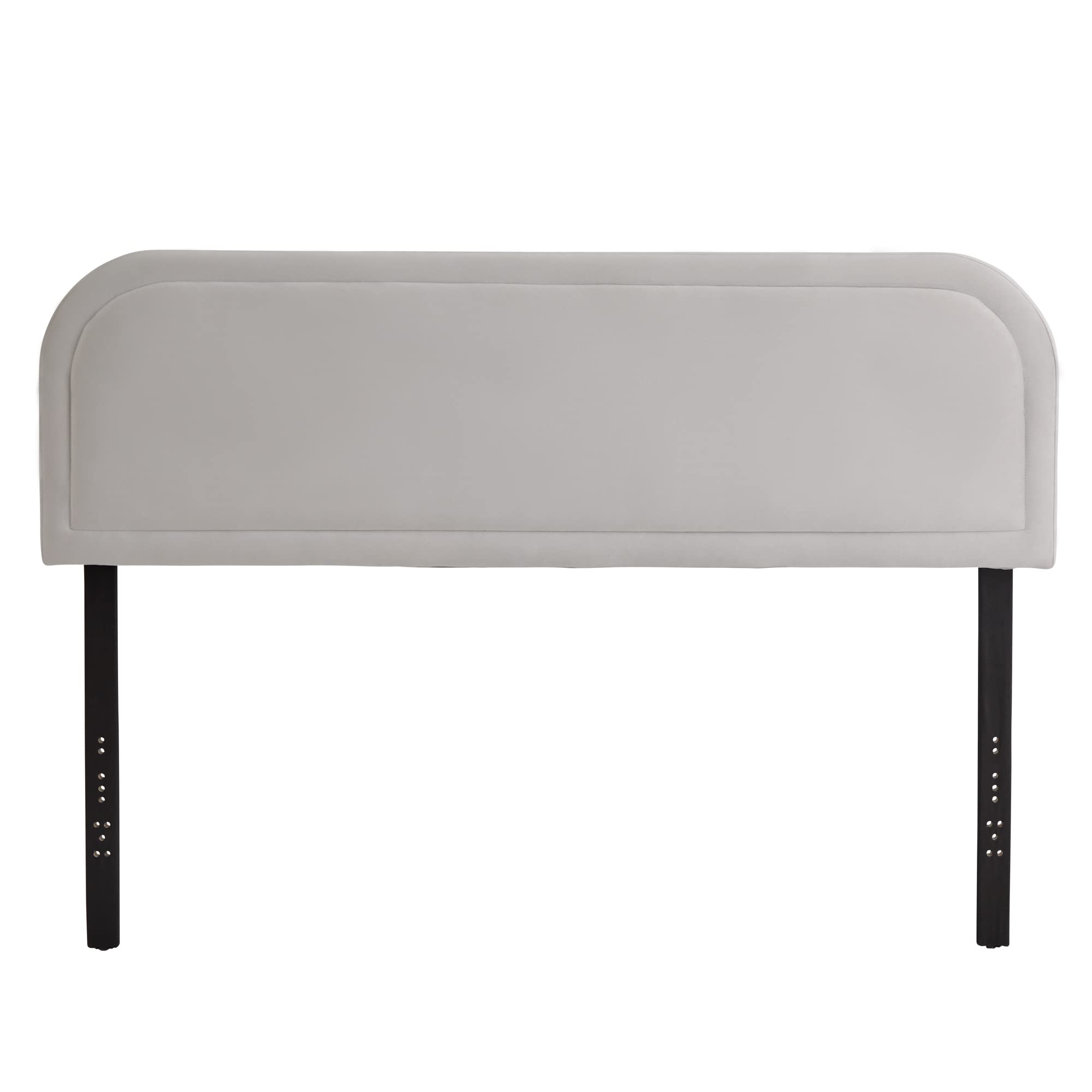 Edenbrook Miller Low Profile, Performance Velvet Headboard for King Size Bed-Gray Upholstered King Headboard