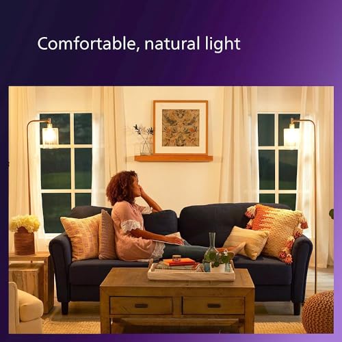 Philips LED A19 Ultra Definition Frosted Dusk to Dawn Light Bulbs - Flicker-Free 40w Light Bulbs with EyeComfort Technology - Soft White Lightbulb - 450 Lumen - E26 Base - 8 Pack