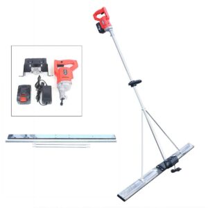 21V Electric Concrete Vibrators Cordless Concrete Vibrator Surface Power Trowel Vibrator Leveling Tool Concrete Tools Cement Screed Flattening Machine with 59"Screed Blade Rulder