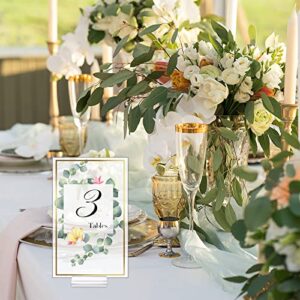 cobee Clear Acrylic Sign Display Holders, 10 Pcs Table Numbers Slot Stand, Clear Place Card Holders, Wedding Sign Holders, Slot Table Numbers Display Stands for Numbers Photos Office Menu Meeting