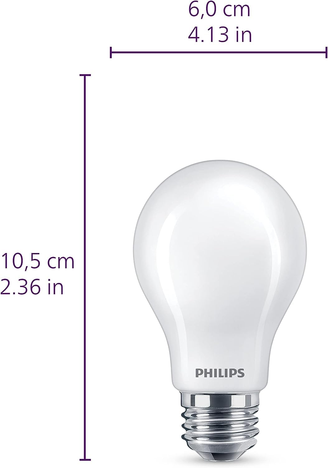 PHILIPS LED Flicker-Free Frosted Dimmable A19 Light Bulb - EyeComfort Technology - 450 Lumen - Soft White (2700K) - 5W=40W - E26 Base - Title 20 Certified - Ultra Definition - Indoor - 4-Pack