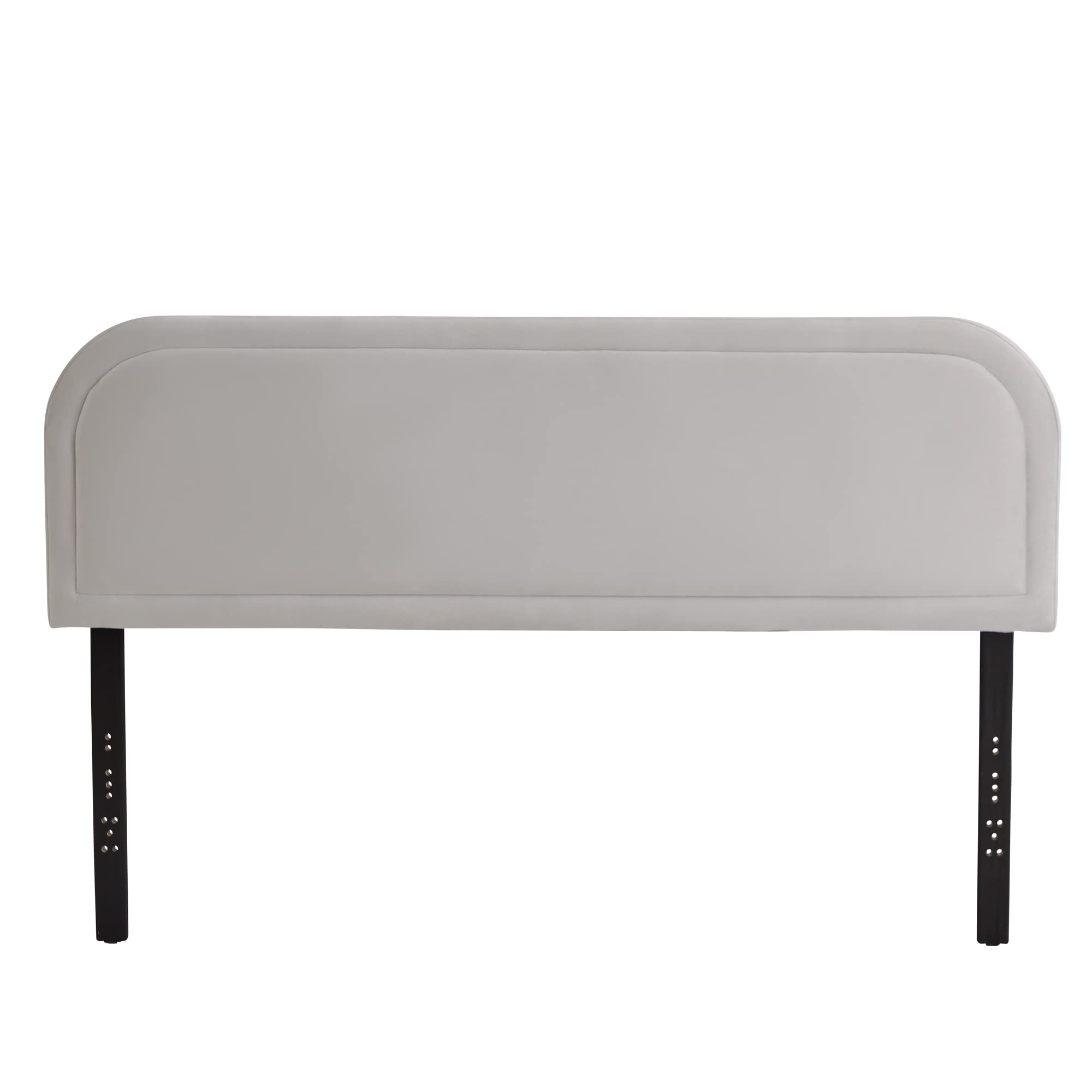 Edenbrook Miller Low Profile, Performance Velvet Headboard for King Size Bed-Gray Upholstered King Headboard