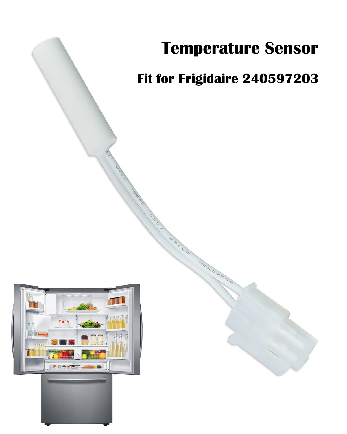 AUGREX 240597203 Refrigerator Thermistor Temperature Sensor AP4032998 1258948 240597202 AH1765215 EA1765215 PS1765215 240597203 240597201