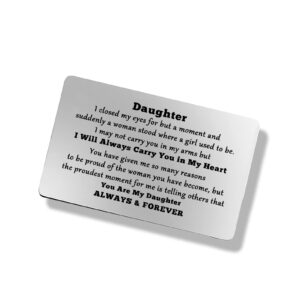 birthday card daughter engraved wallet card daughter gifts from mom and dad inspirational gift encouragement quotes cards daughter birthday gifts love note wallet insert christmas graduation gift