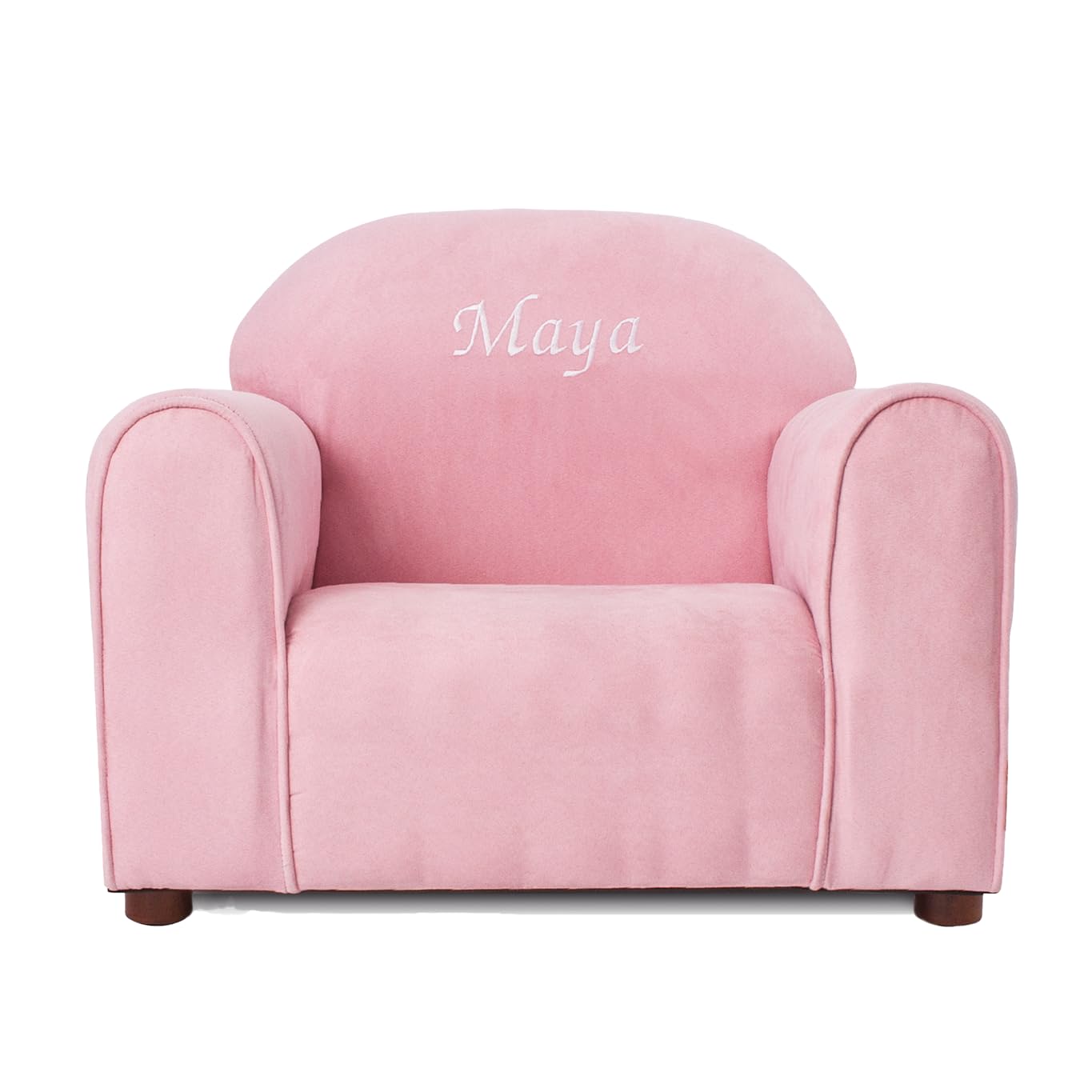 Keet Personalized Toddler Chair, Customize with Name, Personalized Kids Chair, Embroidered with Name, Kids Armchair Personalized, Easy to Coordinate, Ages 2-5 Years, Kid Sofa Chair, Microsuede Pink