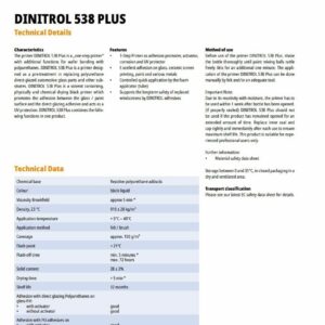 DINITROL 538 PLUS black 30ml Glass and Pinchweld Primer Bottle with Daubers