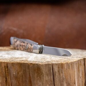 WHISKEY BENT HAT CO. Traditional Trapper Folding Pocket Knife 4.125" Closed Length 440C Stainless Steel Blades (Floral Tool)