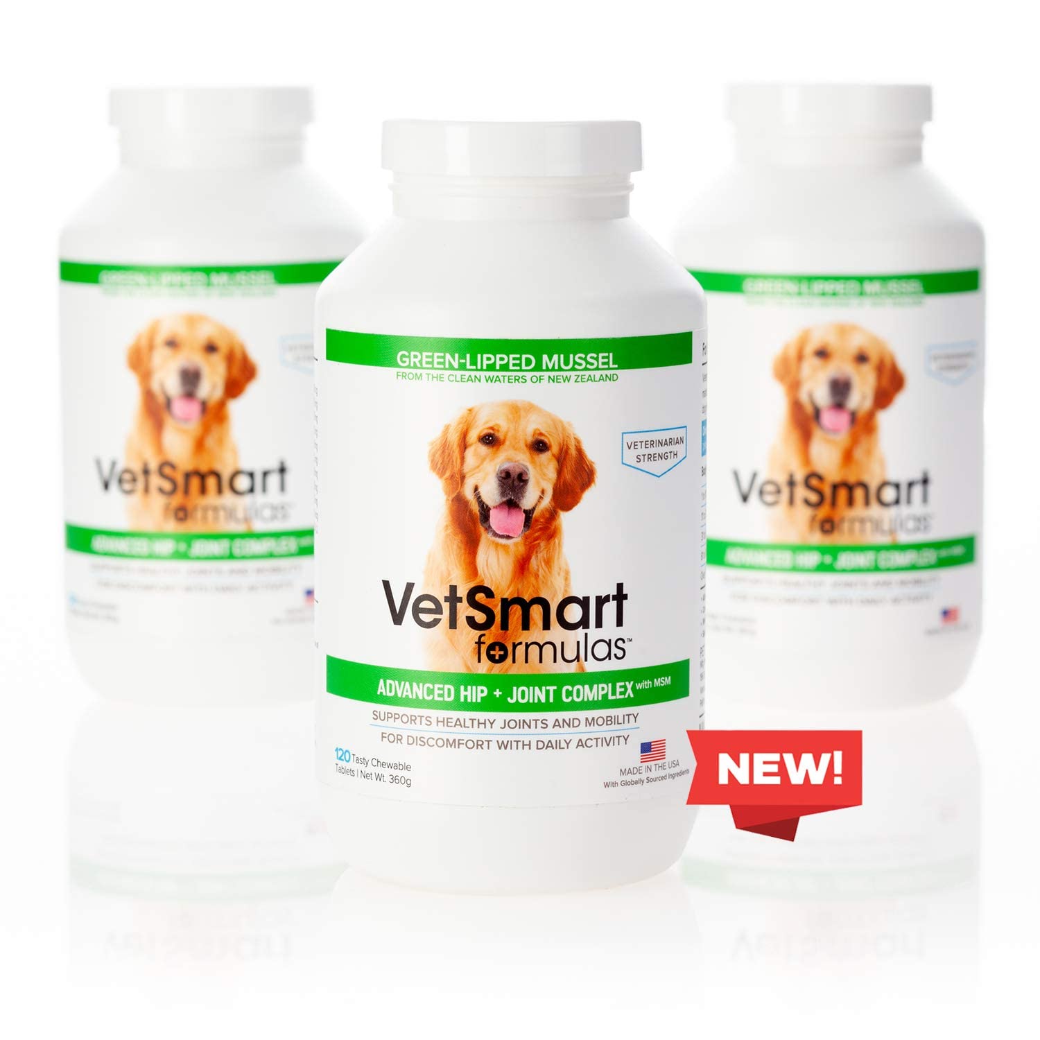 Joint Supplement for Dogs - Green Lipped Mussel, MSM + Glucosamine Formula - Helps to Restore Mobility, Relieve Arthritis & Hip Dysplasia Pain, Reduce Inflammation, No Artificial Flavors