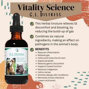 Vitality Science GI Distress for Dogs | Diarrhea, Vomiting and Discomfort | Aids Digestion and Reduces Bloating | Boosts GI Tract