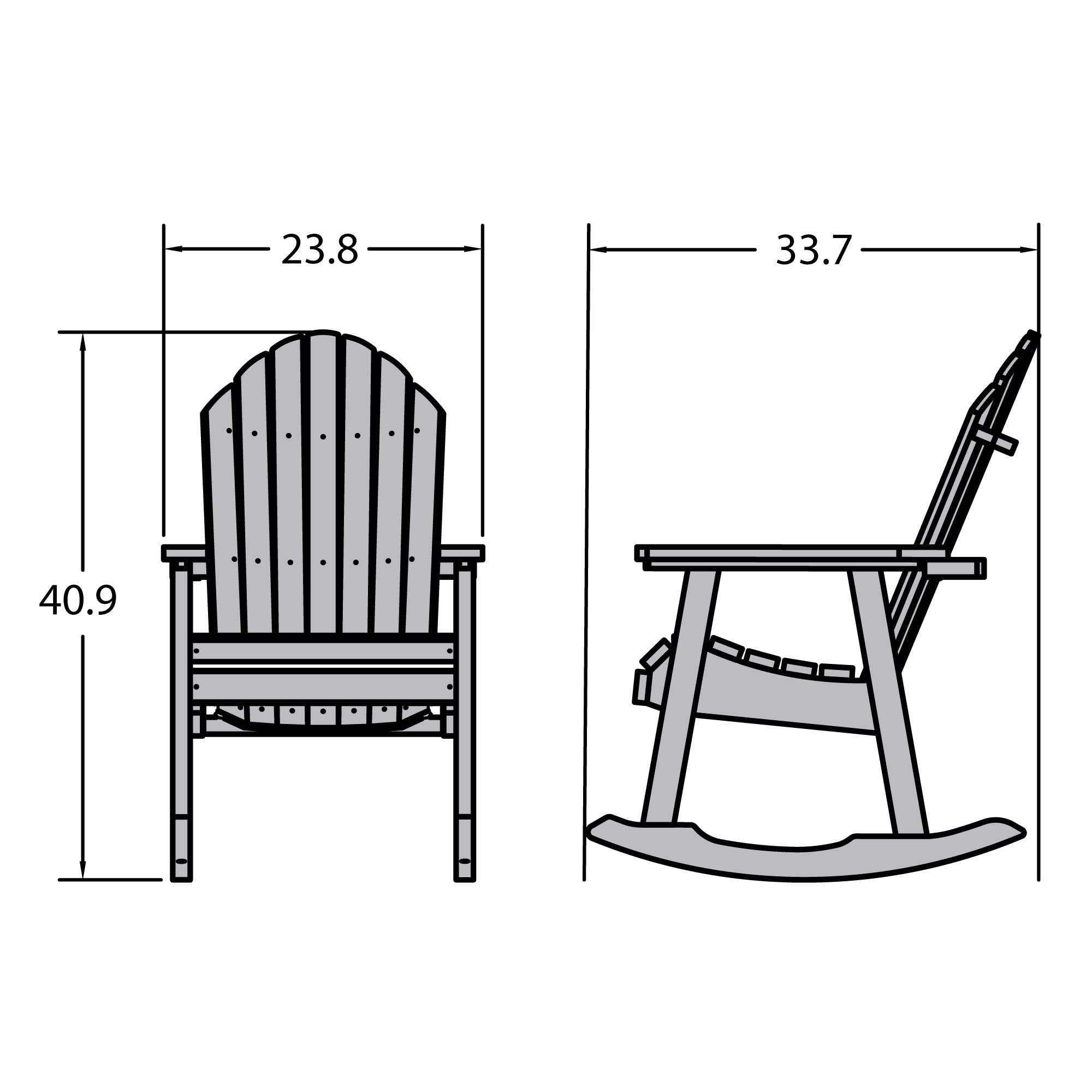 Highwood AD-RKCH6-BKE Hamilton Rocking Chair, Black