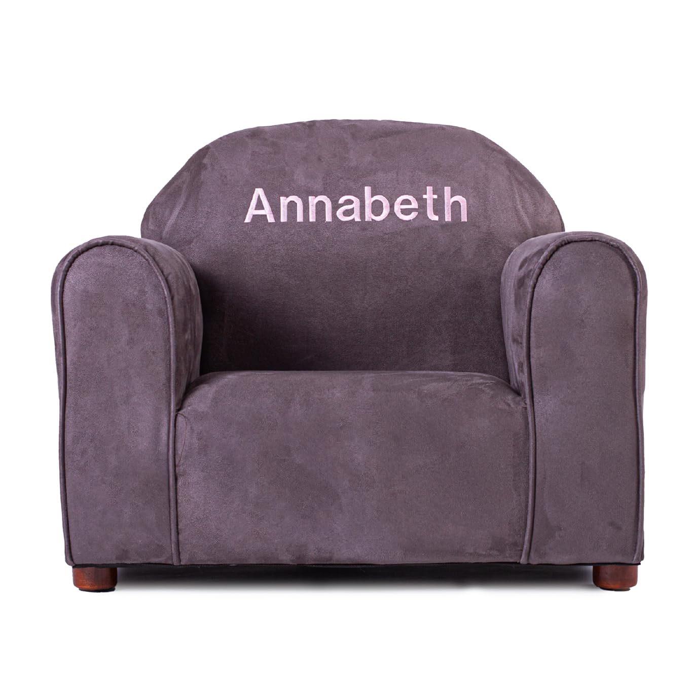 KEET Personalized Toddler Chair, Customize with Name, Personalized Kids Chair, Embroidered with Name, Kids Armchair Personalized, Easy to Coordinate, Ages 2-5 Years Kid Sofa Chair, Microsuede Charcoal