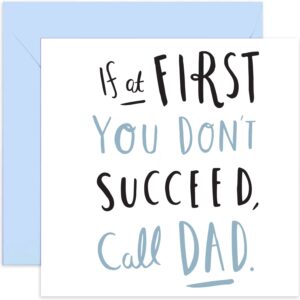 old english co. call dad father's card - funny birthday card for dad | humour dad joke card | blank inside & envelope included