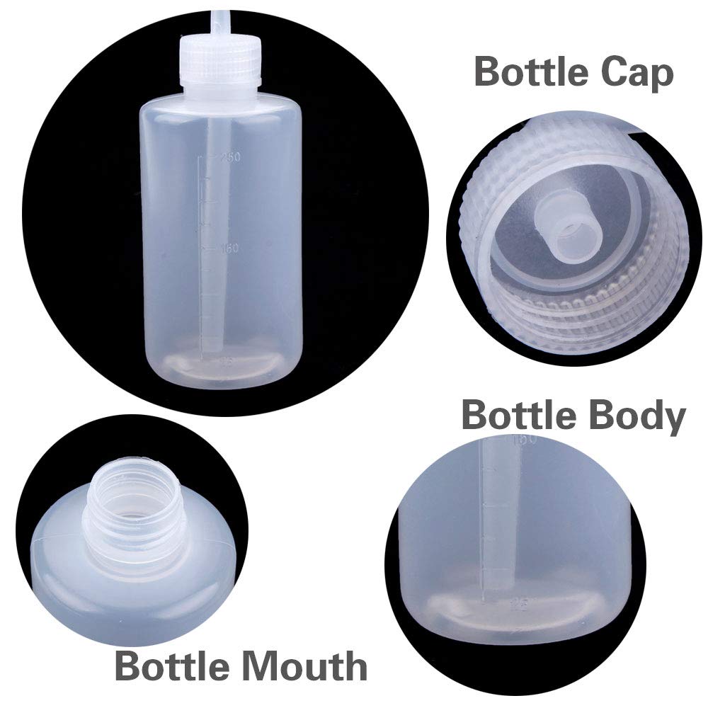 1000ml Plastic Safety Wash Bottle, Lab Squeeze Bottle with Narrow Mouth and Scale Labels, Squirt Bottle For Plant Flower Succulent Watering - 3 Packs