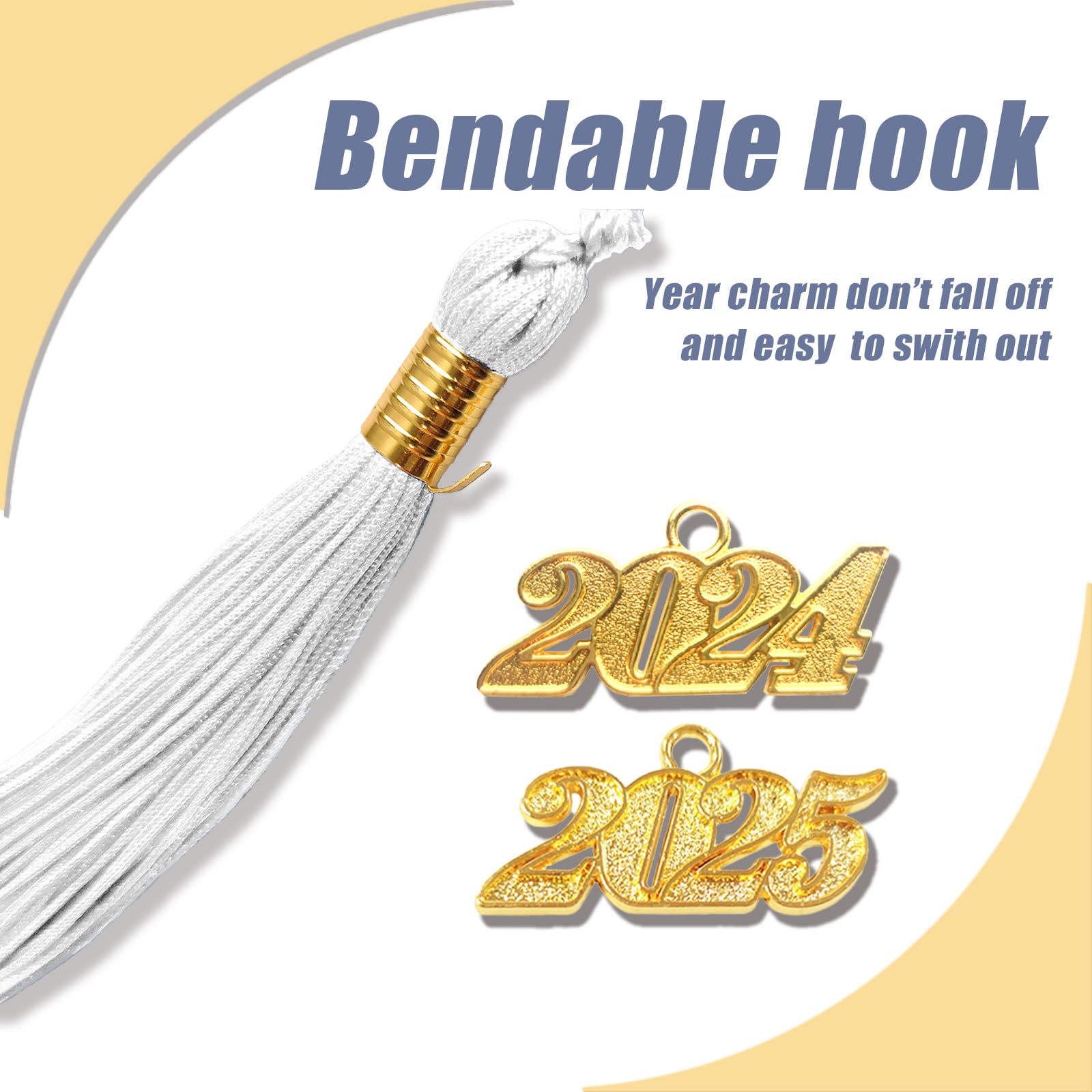 GradPlaza Matte Graduation Cap with Tassel White Graduation hat for High School College Adult 2024 and 2025