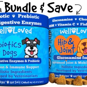 Well Loved Probiotics for Dogs and Joint Supplement for Dogs, Well Loved Dog Chews, Made in USA, Vet Developed, Dog Probiotic Chews, Glucosamine for Dogs