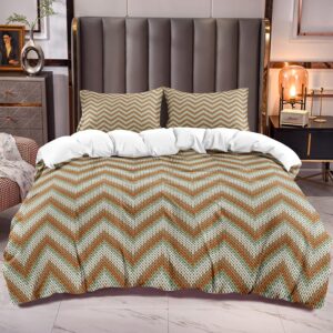 abosbeet wave striped duvet cover sets cal king geometric stripes comforter cover sets 3pcs with 2 pillowshames polyester bedding sets breathable soft