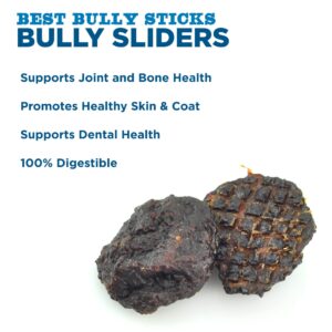 Best Bully Sticks 100% Beef Bully Stick Char Burger Slider Crunchy Dog Treats - Made of All-Natural Bully Sticks - Bite-Sized & Easily digestible - 0.5 lb Bag