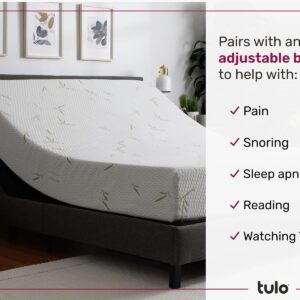 Tulo 10" Medium-Plush Memory Foam Bamboo Pressure Relief Mattress in a Box | Twin XL Size