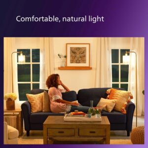 PHILIPS LED Flicker-Free Frosted Dimmable A19 Light Bulb - EyeComfort Technology - 450 Lumen - Soft White (2700K) - 5W=40W - E26 Base - Title 20 Certified - Ultra Definition - Indoor - 4-Pack