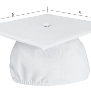 GradPlaza Matte Graduation Cap with Tassel White Graduation hat for High School College Adult 2024 and 2025