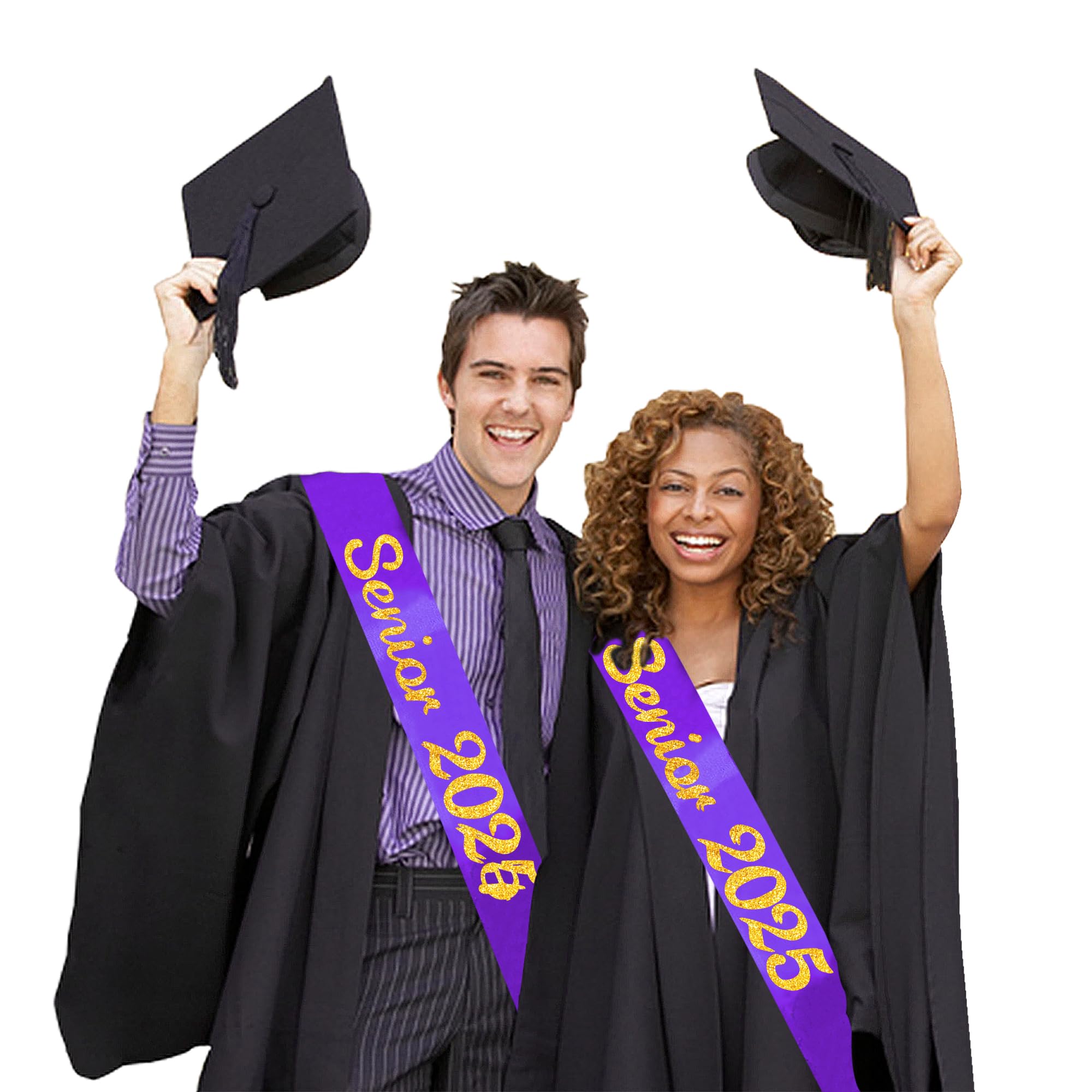 Purple Senior 2025 Satin Sash - 2025 Graduation Sash - Finally Graduated - Senior Cheer Sash - Cheerleader Sash - Competition Sash