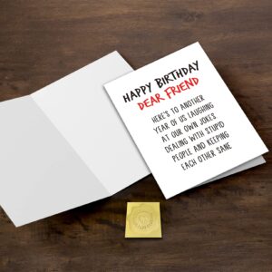 GYYsweetus Happy Birthday Card for Best Friend, Coworker Birthday Card, Funny Bday Gift for Classmate Bestie Men Women Him Her Cousin Brother (Laugh at Our Own Jokes)