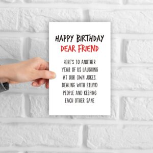 GYYsweetus Happy Birthday Card for Best Friend, Coworker Birthday Card, Funny Bday Gift for Classmate Bestie Men Women Him Her Cousin Brother (Laugh at Our Own Jokes)