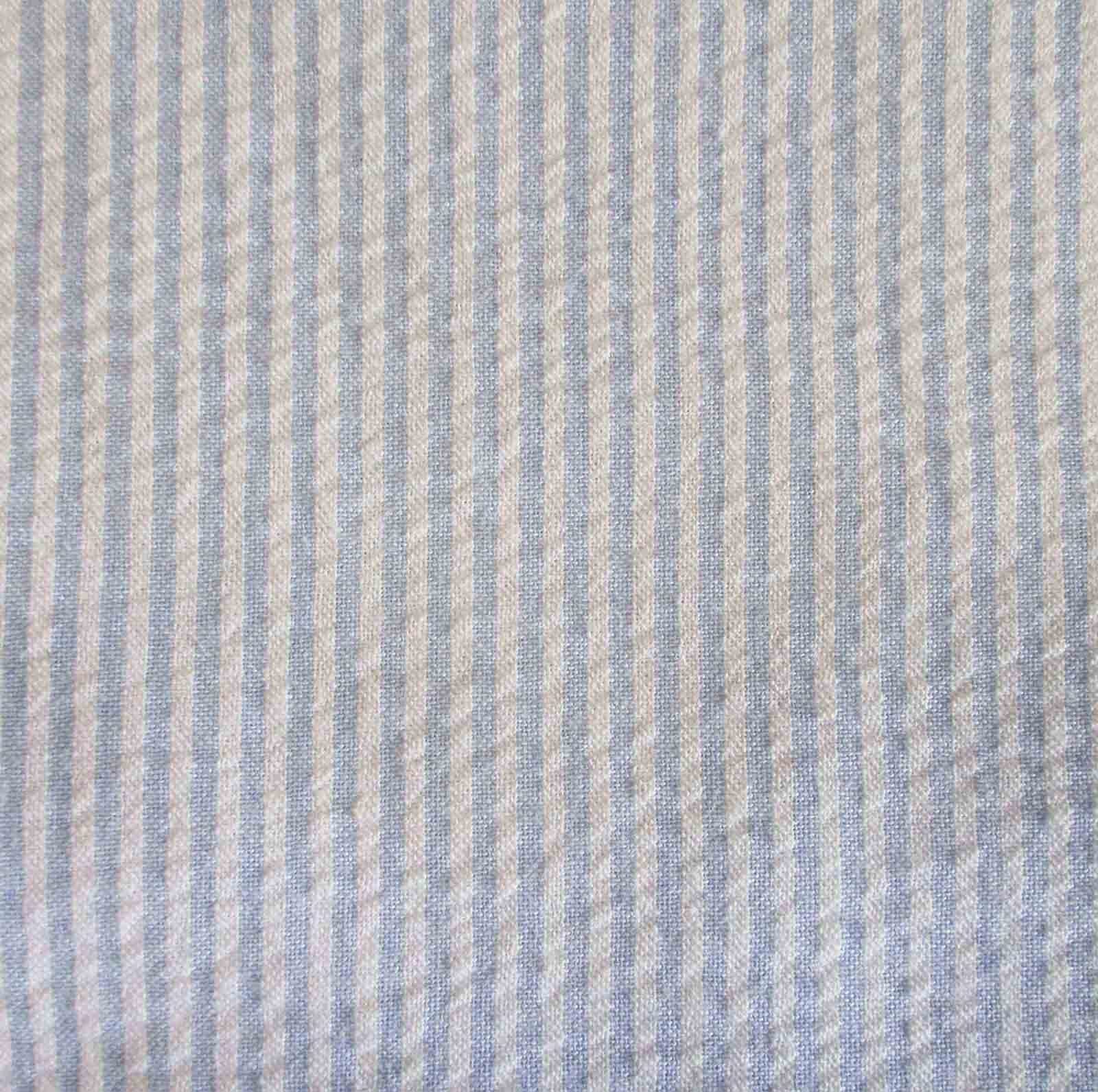 Richlin Fabrics 3 Yard Pack 58" Seersucker Stripe, 100% Cotton, Blue & White