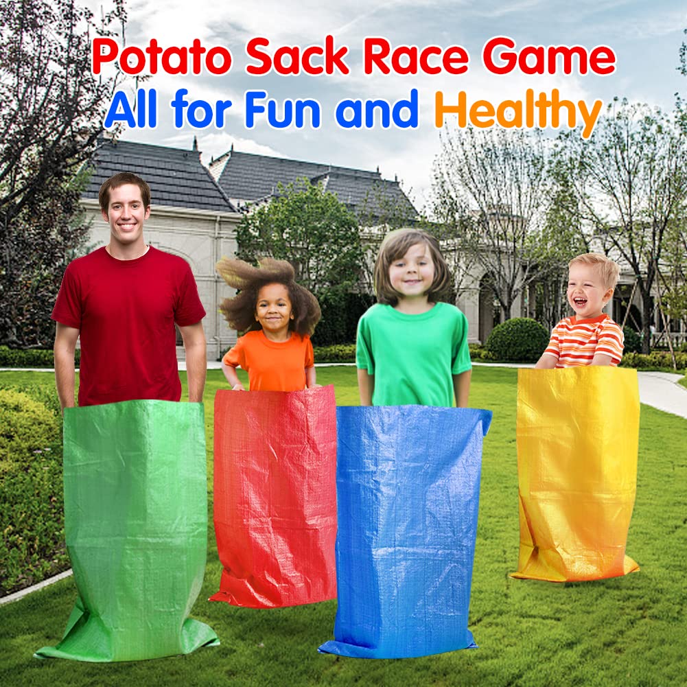 20PCS Outdoor Games Potato Sack Race Bag, 3-Legged Race Bands, with Egg and Spoon Race Lawn Games for Outside Backyard Field Day Birthday Party Games for Kids and Adults.