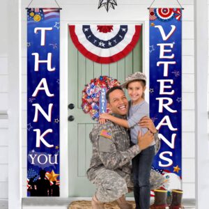 Veterans Day Decorations, 71" X 12" Thank You Veterans Banner Veterans Day Porch Sign Outdoor Veterans Day Banner Patriotic Decor Veterans Day Memorial Day Decorations