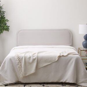 Edenbrook Miller Low Profile, Performance Velvet Headboard for King Size Bed-Gray Upholstered King Headboard