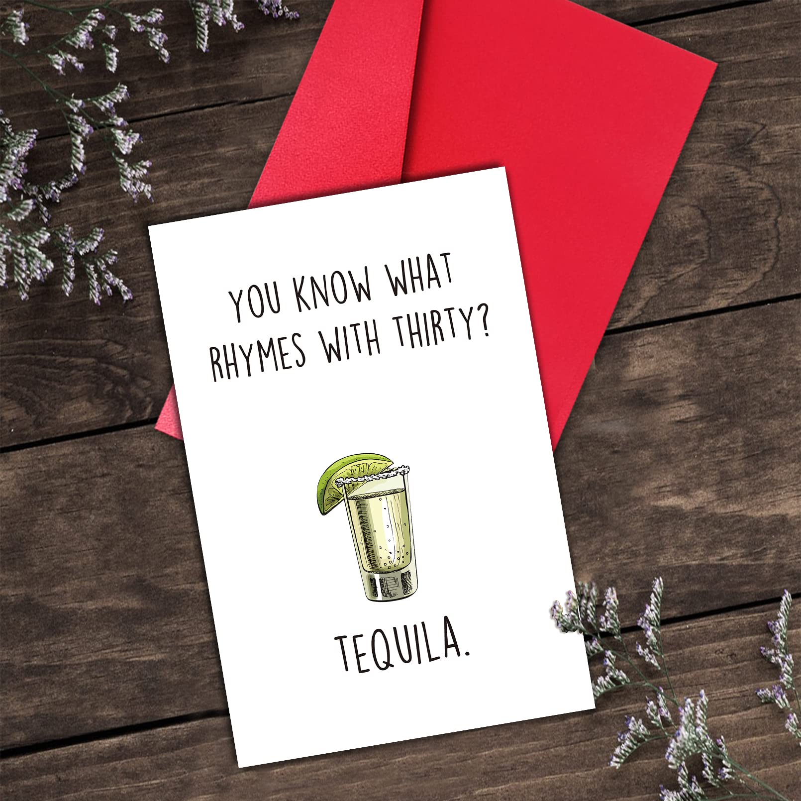 GYYsweetus Funny Tequila 30th Birthday Card, Hilarious 30 Year Old Birthday Gift for Him Her, Turning Thirty Bday Card for Sister Brother Coworker Best Friend