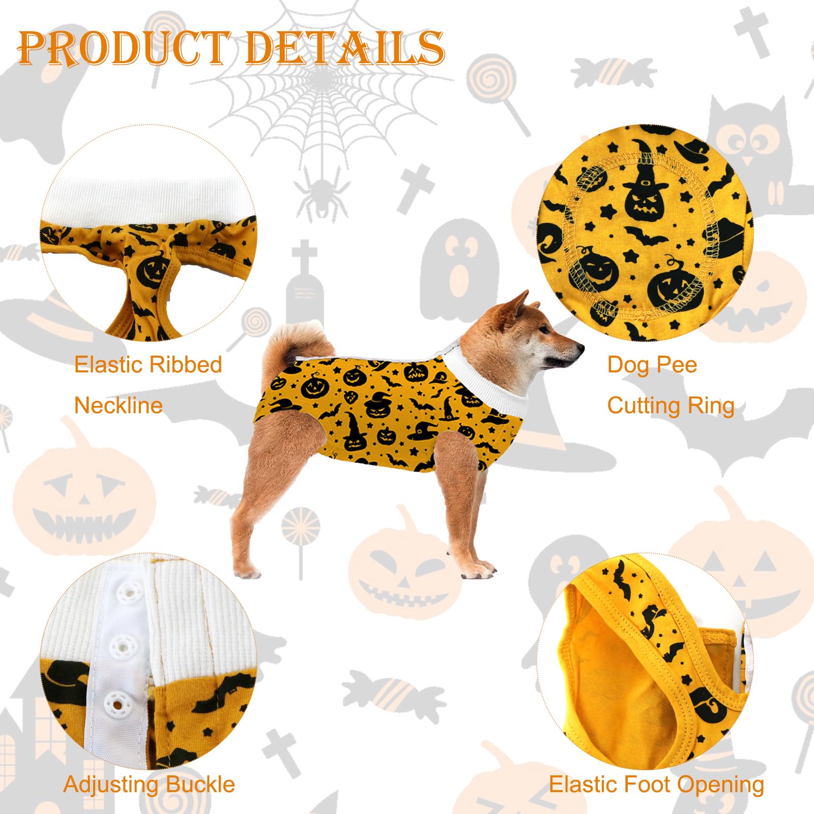 ZIMAOSHAN Recovery Suit for Dogs - Onesie for Small Medium Dogs Recovery Suit for Female Male,Substitute E-Collar & Cone