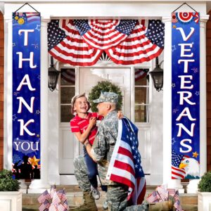 Veterans Day Decorations, 71" X 12" Thank You Veterans Banner Veterans Day Porch Sign Outdoor Veterans Day Banner Patriotic Decor Veterans Day Memorial Day Decorations