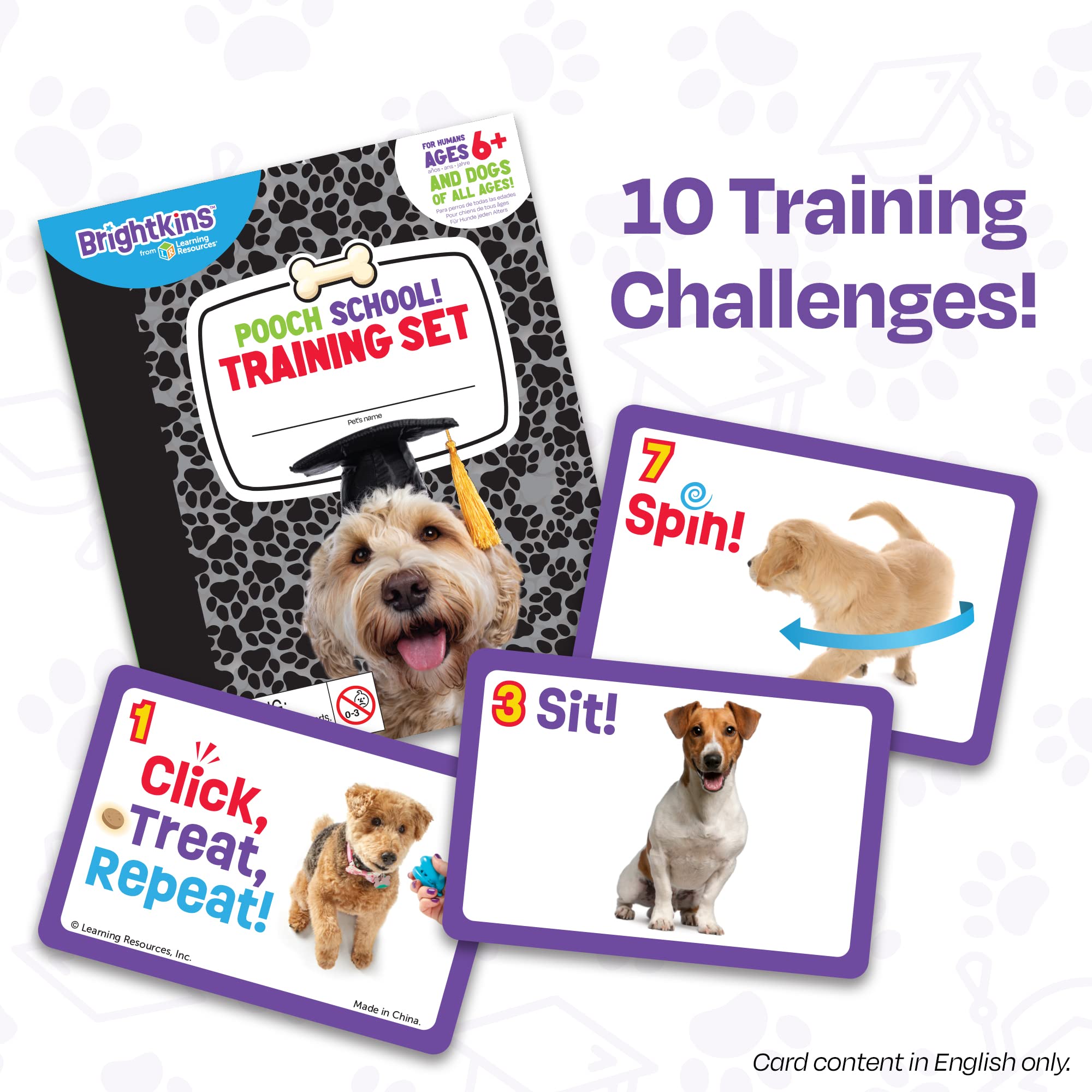 Brightkins Pooch School Training Set - 15 Piece Set Training Games for Dogs, Games and Toys for Dogs