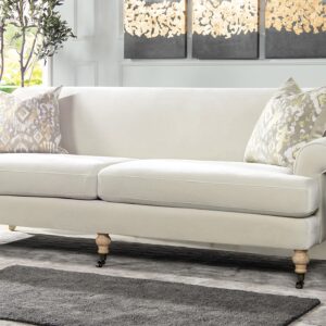 Jennifer Taylor Home Bliss Lawson Two-Cushion Tightback Sofa, French Beige Performance Velvet