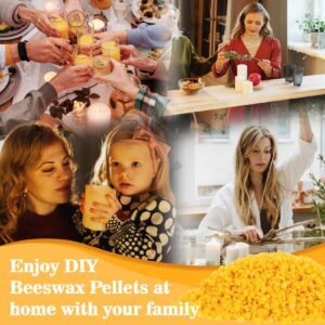 Yellow Natural Beeswax Pellets - CARGEN 430g Beeswax Pastilles Pure Bulk Bees Wax Pellets Food Grade for DIY Beewax Making Candles Skin Care Lip Balm Soap Lotion