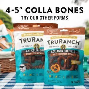 TRURANCH 4-5" Collagen Bones, Bully, Healthy Joint Support Dog Treat, Rawhide Alternative, Skin & Coat Health, 1 Bag, 4 Count