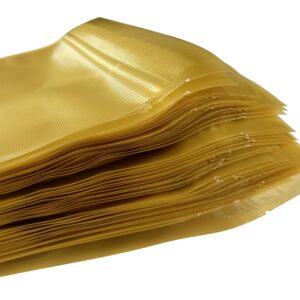 SEZONS - Diamond Bags - Vacuum Sealing bags 5mil - 50 bags (11x23, Gold/Clear ZIPPER)