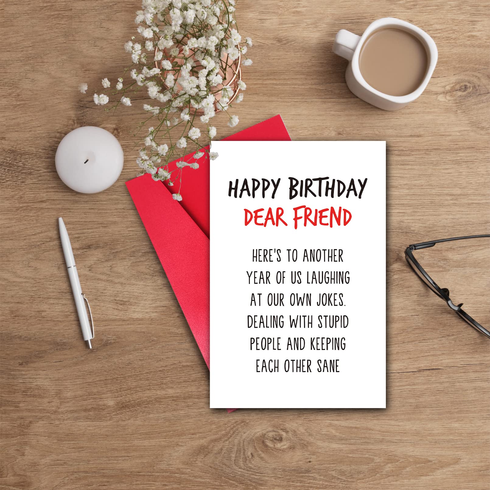 GYYsweetus Happy Birthday Card for Best Friend, Coworker Birthday Card, Funny Bday Gift for Classmate Bestie Men Women Him Her Cousin Brother (Laugh at Our Own Jokes)