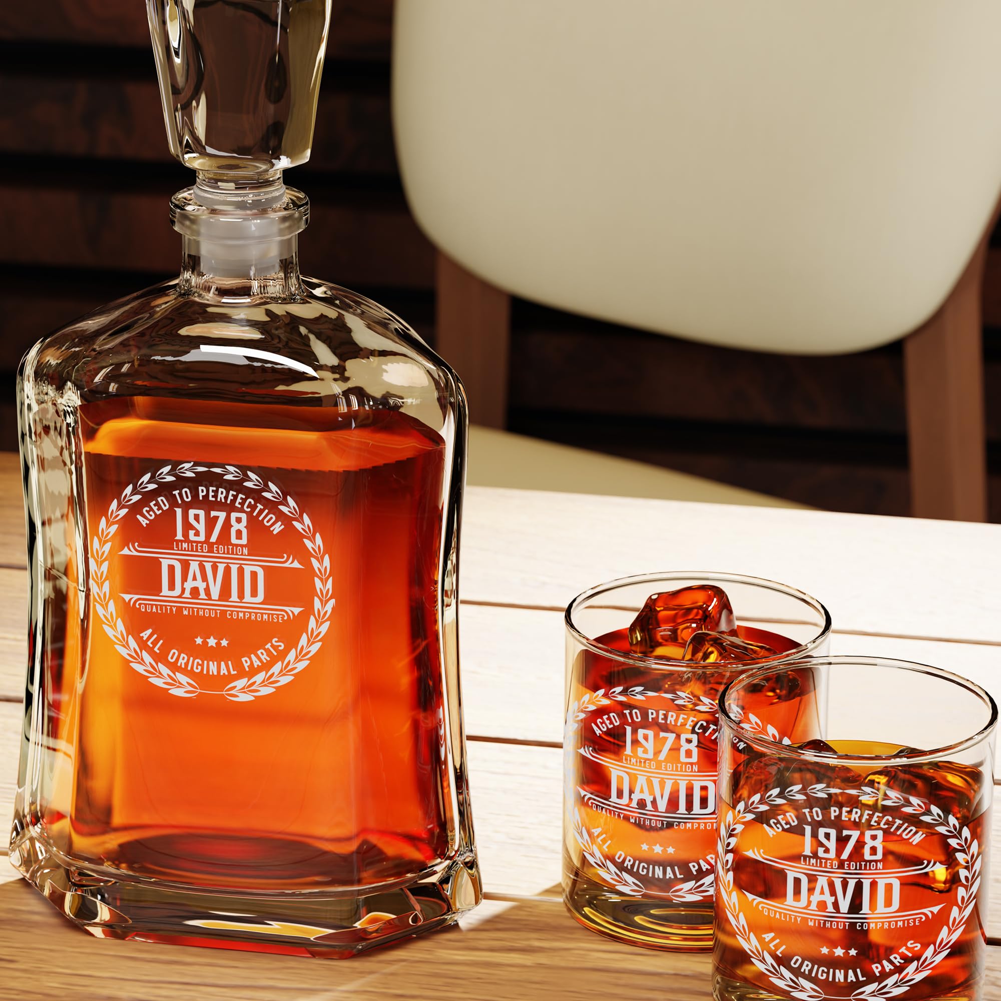 Personalized Whiskey Decanter - Christmas Gifts for Men, Dad, Husband, Him, Husband - Custom Whiskey Gifts for Him - Personalized Gifts for Men - Whiskey, Scotch Gifts - Unique Mens Gift Ideas