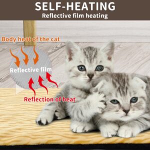 AUPETEK Self-Warming Cat Bed Indoor/Outdoor Super Soft Self Heating Pet Mat Washable Thermal Pad for Cat & Dog 21x15.7 inch