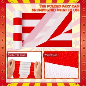 Jecery 54 Inch x 100 ft Tablecloth Roll Red and White Striped Tablecloth Red Brick Wall Backdrop Carnival Circus Decorations Wizard Photography Supplies for Photo Booth Props